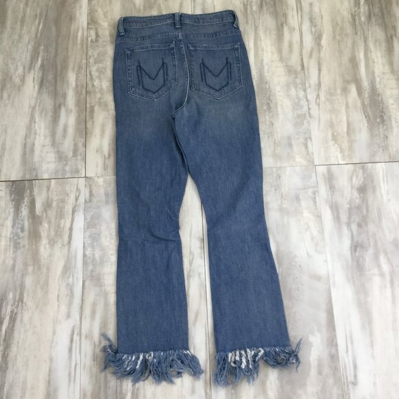 MuMu Blue Brooklyn High Waist Fringe Hem Distressed Jean 28 - Picture 5 of 13